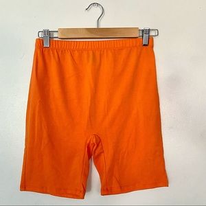Bright Orange Stretchy Bike Shorts Large NWOT